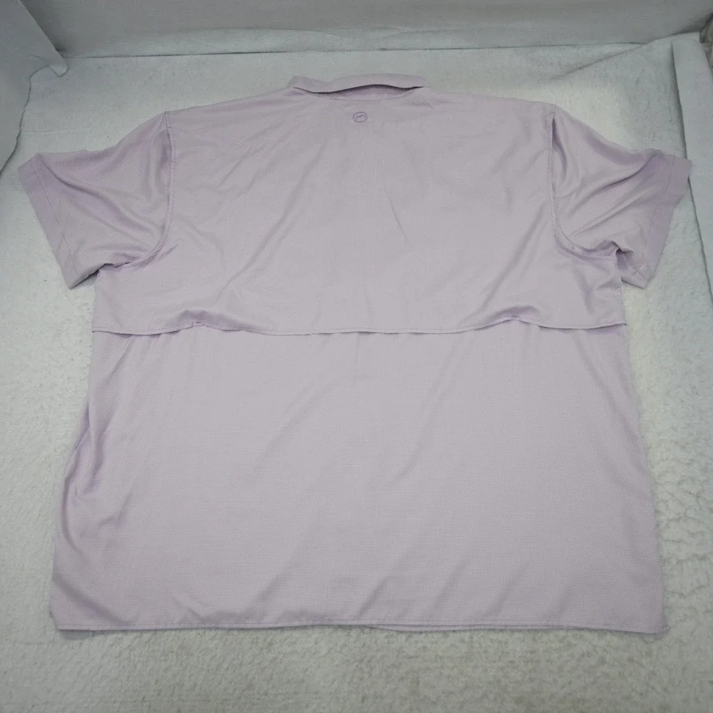 Magellan Outdoors Vented Fishing Shirt Mens 4XL Relaxed Fit Purple Micro Check